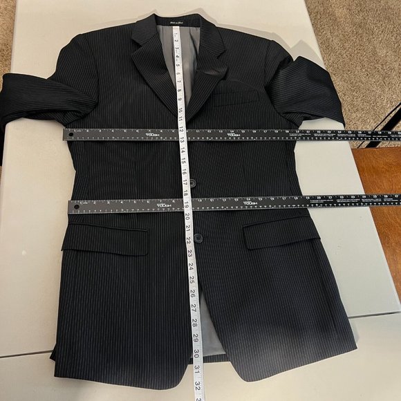 Michael Kors Blazer Jacket Sport Coat Mens 36R Black Pinstripe Wool 3-Button - Picture 9 of 14